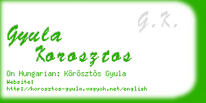 gyula korosztos business card