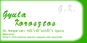 gyula korosztos business card